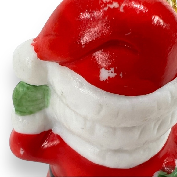 Vintage 80's Homco Home Interior Mini Santa Christmas Ornament 2.2" Porcelain - Picture 7 of 9